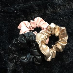 3-Piece Leather Scrunchies